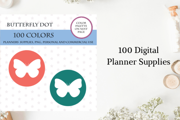 100 Butterfly Round Dot Cliparts for Creative Projects