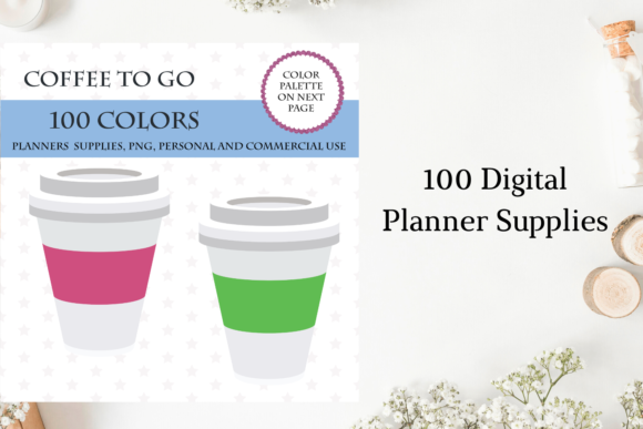100 Coffee to Go Clipart, Rainbow Coffee: A Versatile Visual Asset for Creative Projects