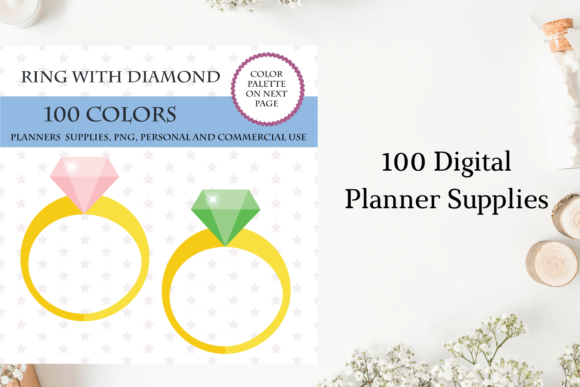 100 Diamond Ring Clip Art for Designers