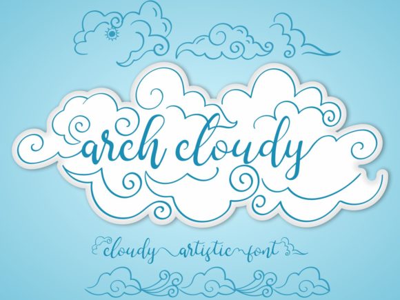 Arch Cloudy: A Stylish Font with Cloud Ornaments
