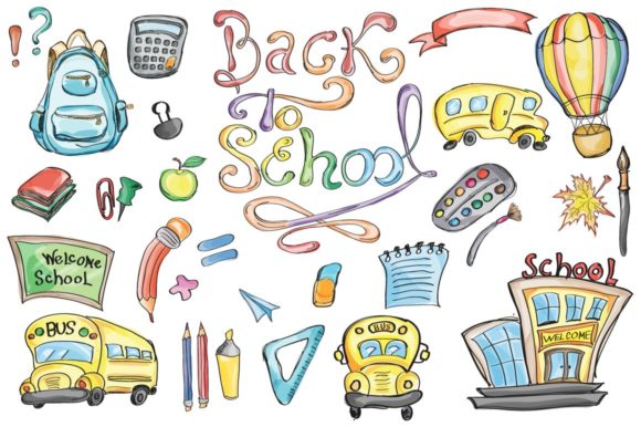 Back to School Set Clipart Vector: A Versatile Resource for Creative Professionals