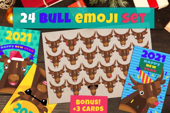 Bull Emoji Set Happy New Year Bonus: A Versatile Design Resource for Creative and Professional Workflows