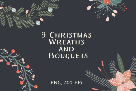 Christmas Wreaths and Bouquets: A Digital Decor Solution for Creative Projects