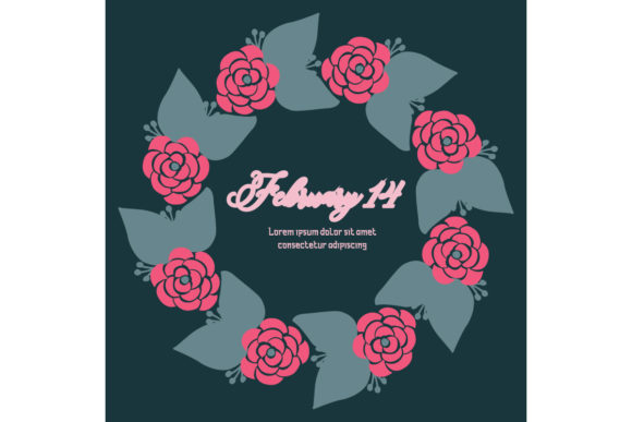 Elegant 14 February Greeting Card Design: A Timeless Expression of Love and Artistry