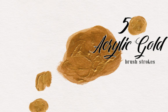 Gold Acrylic Brush Stroke Mini Set