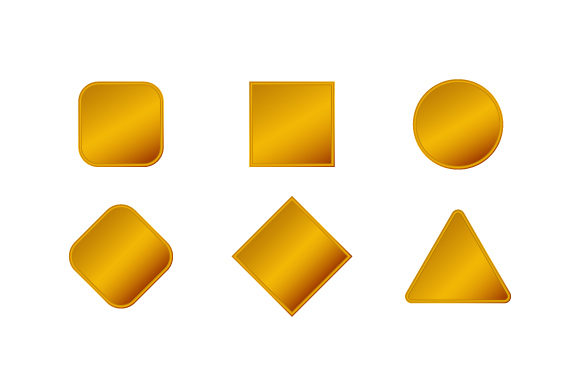 Gold Shape Badges Collection