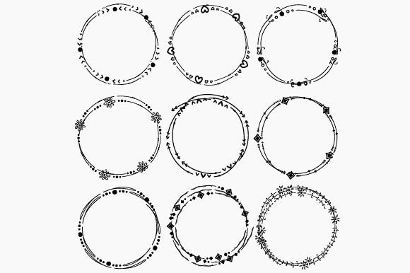 Hand Drawn Round Frame Clipart for Creative Projects