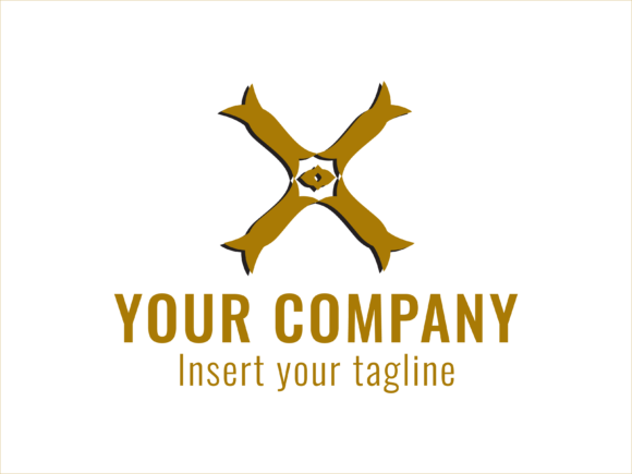 Logo Gold Cross Motif with Black Shadow: A Modern Luxury Design Element