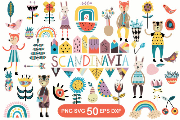 Scandinavian Kids Clipart for Creative Projects