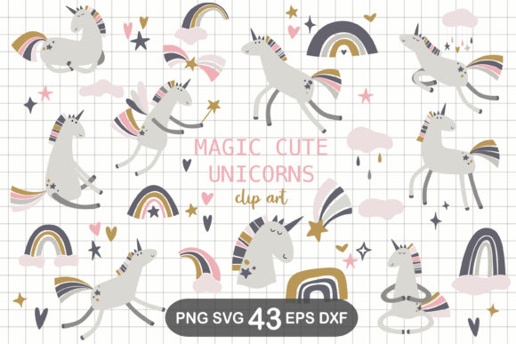 Scandinavian Unicorn Clipart: A Modern Design Asset for Creative Projects