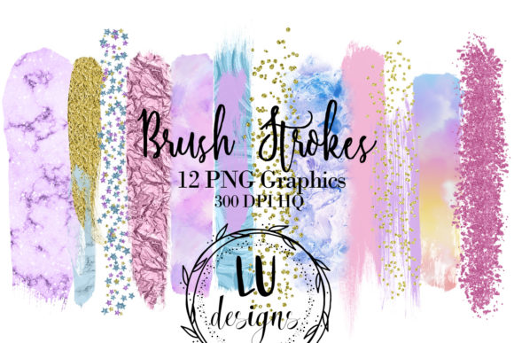 Unicorn Rainbow Paint Brush Strokes: A Versatile Design Resource for Creative Projects