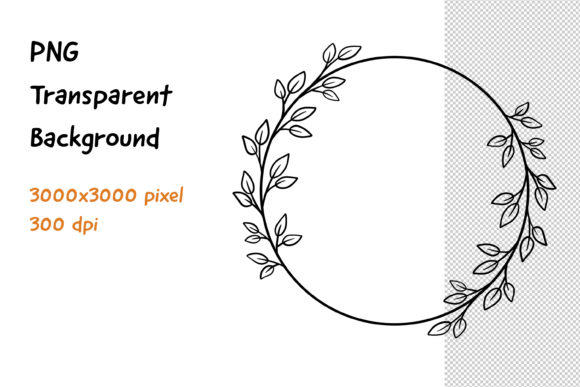 Wreath Frame Black and White -4: A Versatile Design Element for Creative Projects